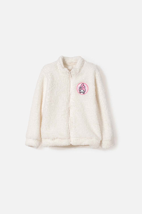 BUZO DE MY MELODY CON CIERRE MARFIL PARA NIÑA 2T A 5T