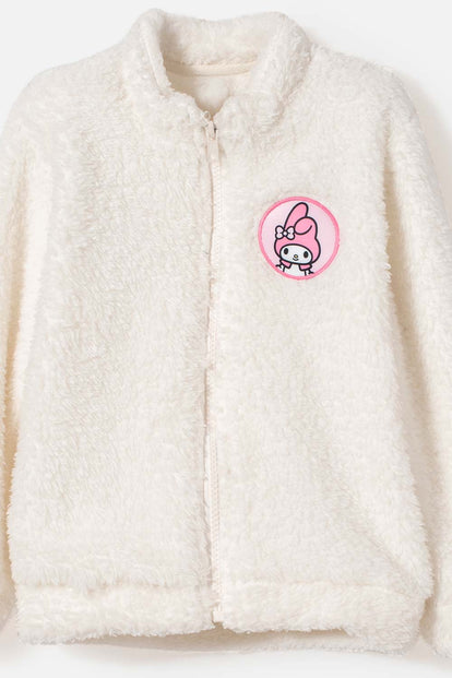BUZO DE MY MELODY CON CIERRE MARFIL PARA NIÑA 2T A 5T