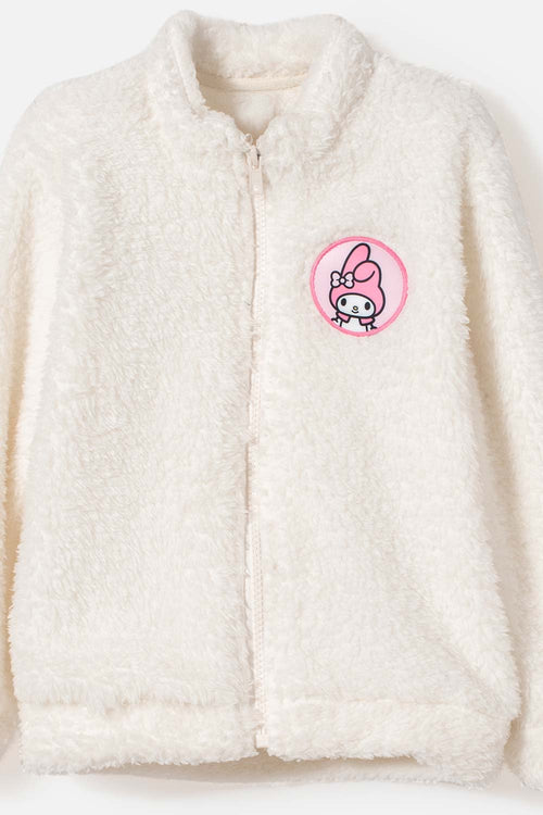 BUZO DE MY MELODY CON CIERRE MARFIL PARA NIÑA 2T A 5T