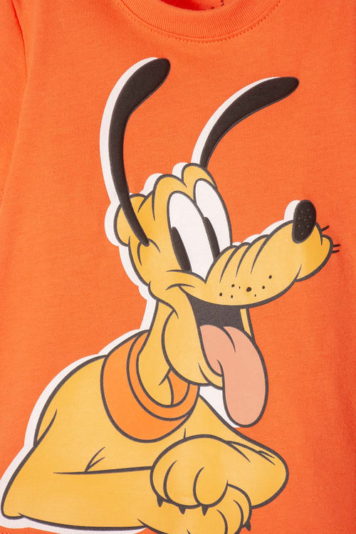 CONJUNTO DE PLUTO PANTALÓN LARGO NARANJA PARA BEBÉ NIÑO