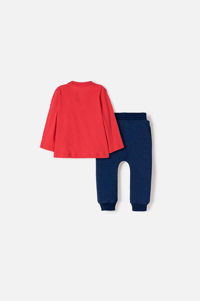 CONJUNTO DE MARVEL PANTALÓN LARGO ROJO Y AZUL PARA BEBÉ NIÑO