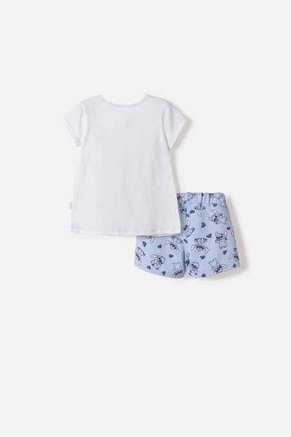 CONJUNTO DE STITCH CON SHORT MULTICOLOR PARA NIÑA 2T A 5T