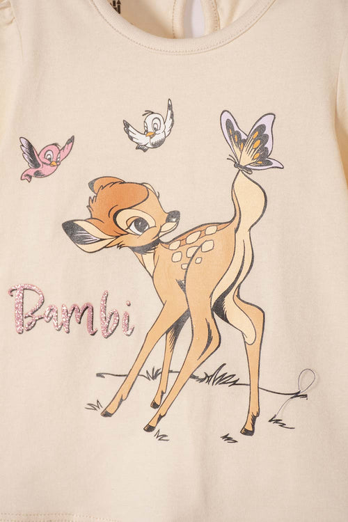 CONJUNTO DE BAMBI PANTALÓN LARGO ALMENDRA PARA BEBÉ NIÑA