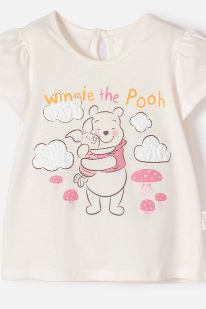 CONJUNTO DE WINNIE THE POOH MARFIL PARA BEBÉ NIÑA