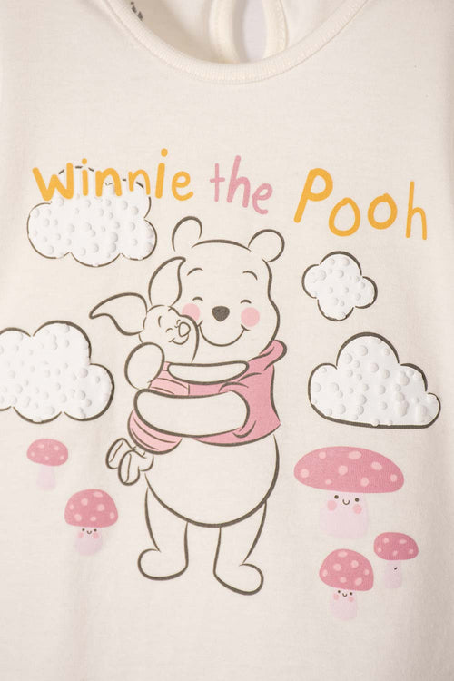 CONJUNTO DE WINNIE THE POOH MARFIL PARA BEBÉ NIÑA