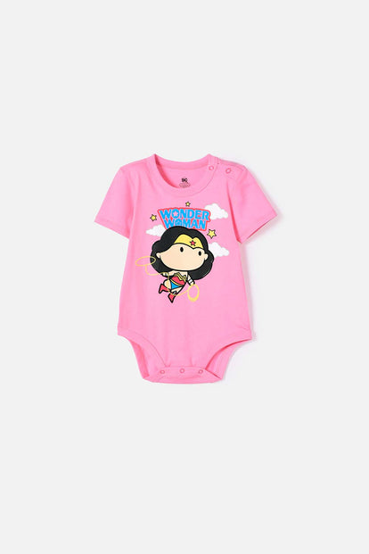 BODY WONDER WOMAN ROSADO PARA BEBÉ NIÑA