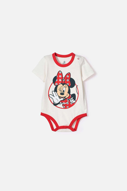 BODY DE MINNIE MOUSE MANGA CORTA MARFIL PARA BEBÉ NIÑA