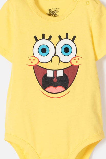 BODY DE BOB ESPONJA AMARILLO PARA BEBÉ NIÑO