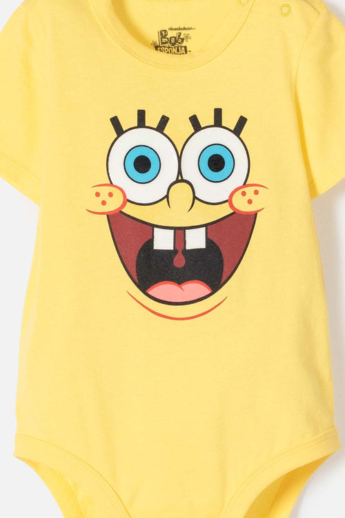 BODY DE BOB ESPONJA AMARILLO PARA BEBÉ NIÑO
