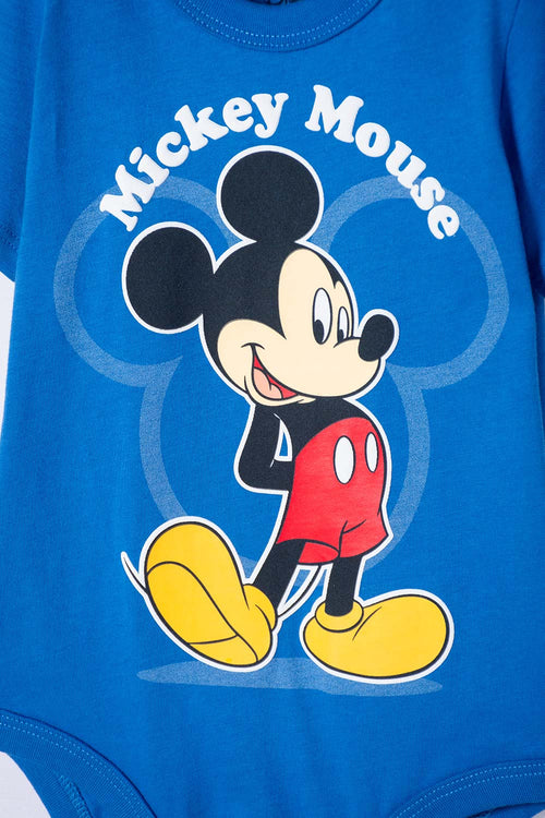 BODY DE MICKEY MOUSE MANGA CORTA AZUL PARA BEBÉ NIÑO
