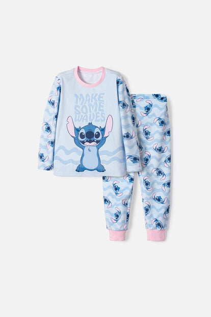 PIJAMA DE STITCH CON PANTALÓN LARGO MULTICOLOR PARA NIÑA 2T A 5T