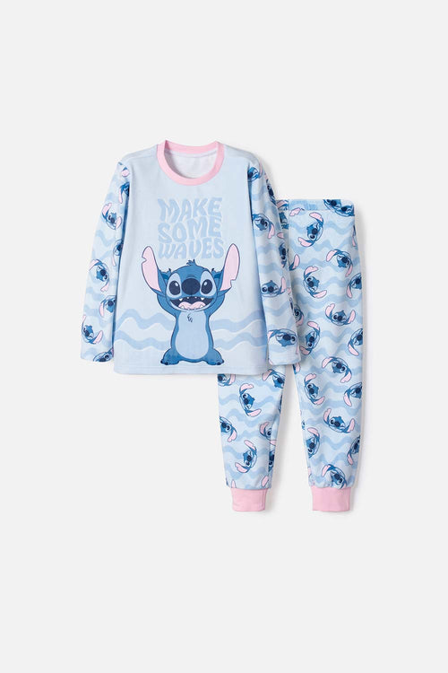 PIJAMA DE STITCH CON PANTALÓN LARGO MULTICOLOR PARA NIÑA 2T A 5T