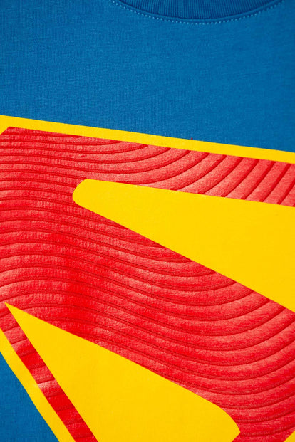 CAMISETA DE SUPERMAN MANGA CORTA AZUL PARA NIÑO 2T A 5T