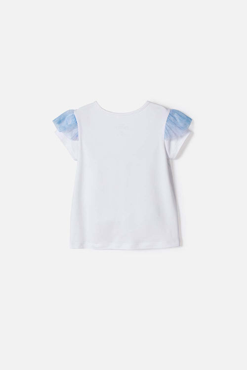 CAMISETA DE FROZEN MANGA CORTA BLANCO PARA NIÑA 2T A 6T