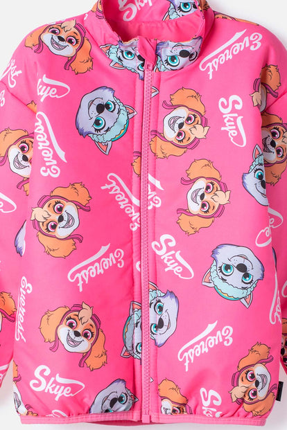 CHAQUETA DE PAW PATROL CON CIERRE ROSADA PARA NIÑA 2T A 6T