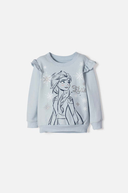 BUZO DE FROZEN CERRADO AZUL PARA NIÑA 2T A 6T