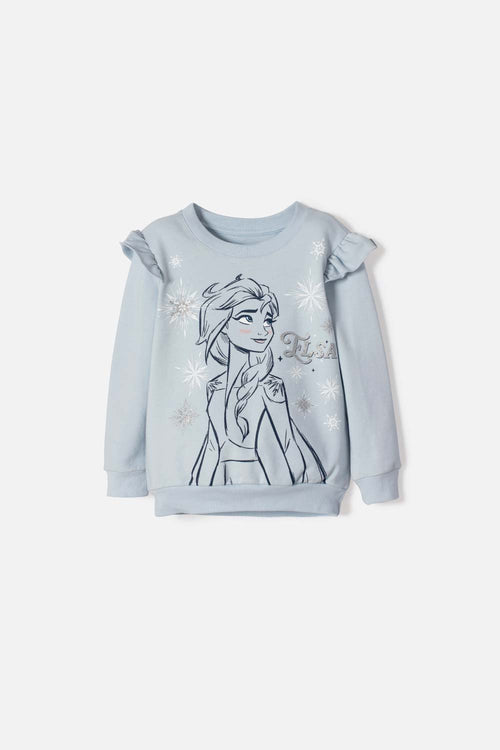 BUZO DE FROZEN CERRADO AZUL PARA NIÑA 2T A 6T