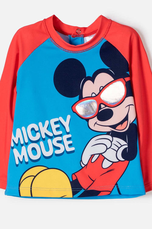 CONJUNTO DE BAÑO DE MICKEY MOUSE MANGA LARGA MULTICOLOR PARA NIÑO 2T A 6T