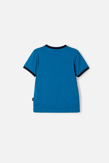 CAMISETA DE JURASSIC WORLD MANGA CORTA AZUL PARA NIÑO 2T A 6T