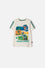 CAMISETA DE JURASSIC WORLD MANGA CORTA MARFIL PARA NIÑO 2T A 6T