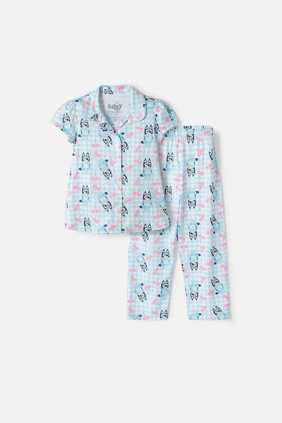 PIJAMA DE BLUEY MULTICOLOR DE PANTALÓN LARGO PARA NIÑA 2T A 6T