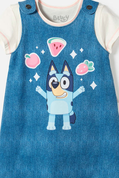 VESTIDO DE BLUEY MULTICOLOR CORTO PARA NIÑA 2T A 6T