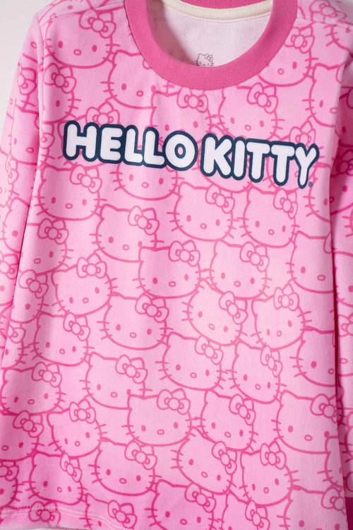 PIJAMA DE HELLO KITTY PANTALÓN LARGO ROSADO PARA NIÑA 2T A 6T
