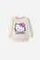 BUZO DE HELLO KITTY CERRADO MARFIL PARA NIÑA 2T A 6T