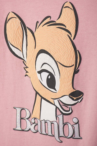 BODY DE BAMBI MANGA CORTA ROSADO PARA BEBÉ NIÑA