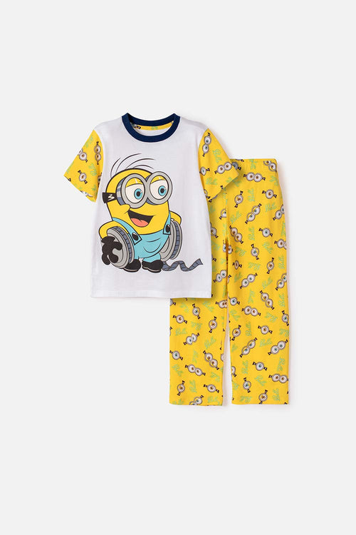 PIJAMA DE MINIONS PANTALÓN LARGO MULTICOLOR PARA NIÑO 2T A 6T