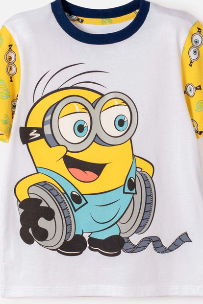 PIJAMA DE MINIONS PANTALÓN LARGO MULTICOLOR PARA NIÑO 2T A 6T