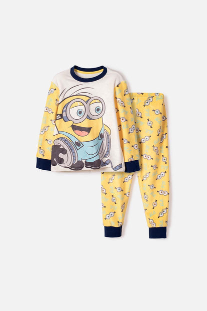 PIJAMA DE MINIONS PANTALÓN LARGO MULTICOLOR PARA NIÑO 2T A 6T