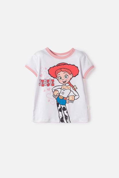 CAMISETA DE TOY STORY MANGA CORTA BLANCO PARA NIÑA 3T A 6T