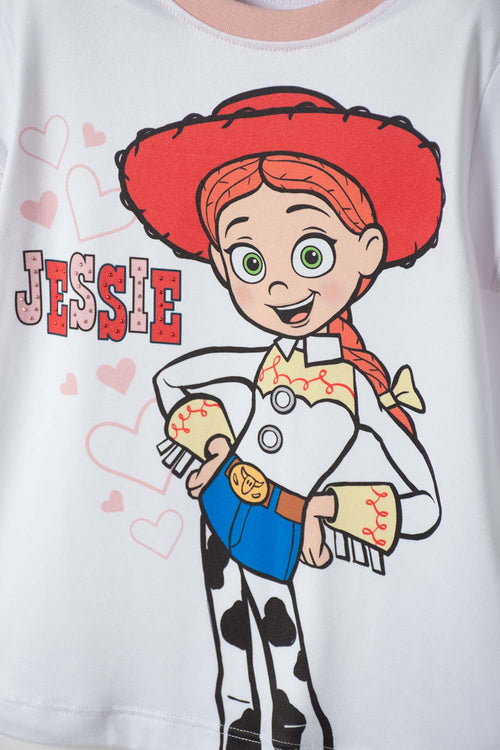 CAMISETA DE TOY STORY MANGA CORTA BLANCO PARA NIÑA 3T A 6T