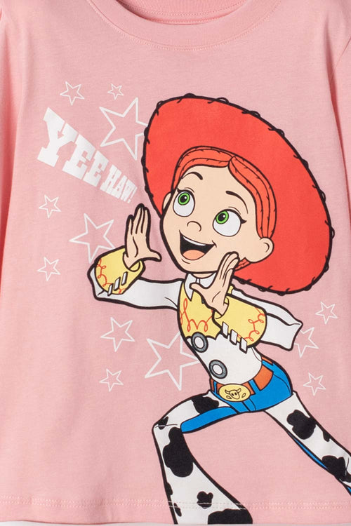 CAMISETA DE TOY STORY MANGA LARGA ROSADA PARA NIÑA 3T A 6T