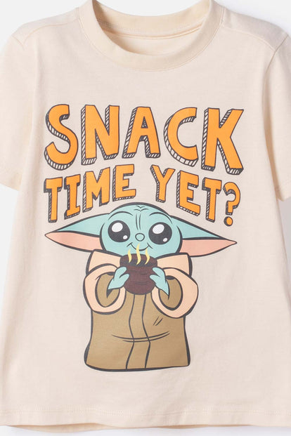 CAMISETA DE MANDALORIAN MANGA CORTA ALMENDRA PARA NIÑO 2T A 6T