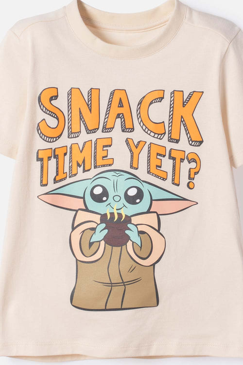 CAMISETA DE MANDALORIAN MANGA CORTA ALMENDRA PARA NIÑO 2T A 6T