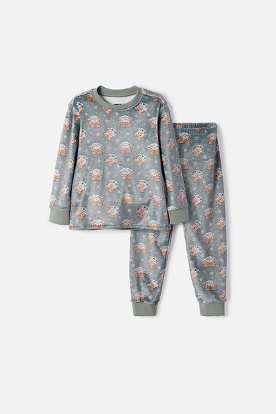 PIJAMA DE MANDALORIAN PANTALÓN LARGO MULTICOLOR PARA NIÑO 2T A 6T