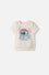 CAMISETA DE STITCH Y CAPYBARA MANGA CORTA MARFIL PARA NIÑA 2T A 6T