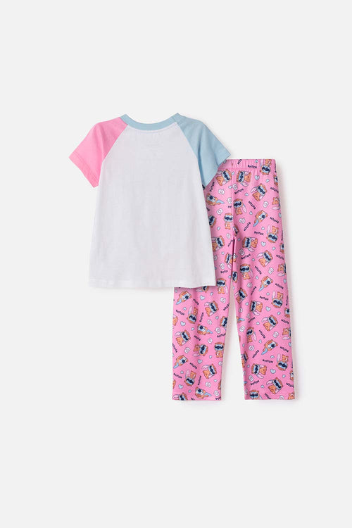 PIJAMA DE STITCH Y CAPYBARA MULTICOLOR PARA NIÑA 2T A 6T