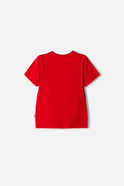 CAMISETA DE SPIDEY MANGA CORTA ROJO PARA NIÑO 2T A 6T