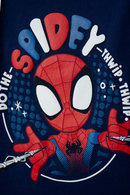 CAMISETA DE SPIDERMAN MANGA LARGA AZUL PARA NIÑO 2T A 6T
