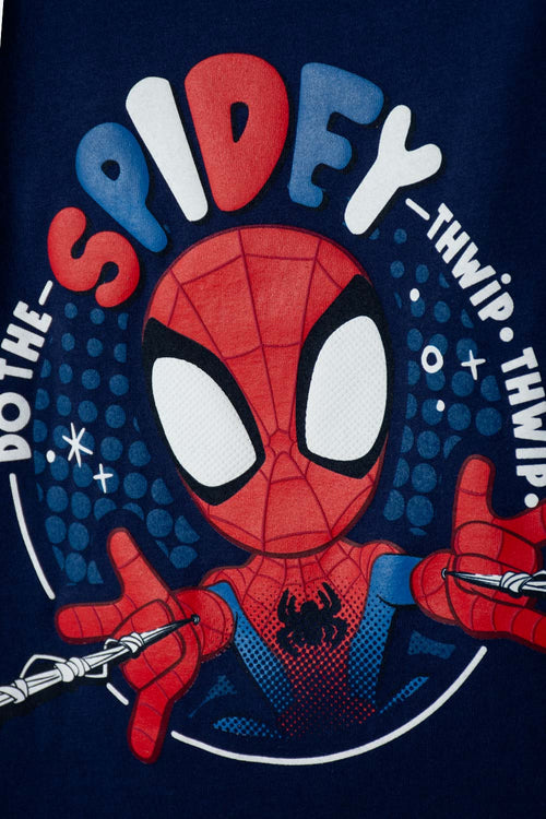 CAMISETA DE SPIDERMAN MANGA LARGA AZUL PARA NIÑO 2T A 6T