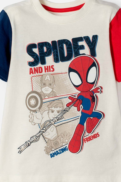 CONJUNTO DE SPIDEY CON PANTALÓN LARGO MULTICOLOR PARA NIÑO 2T A 6T