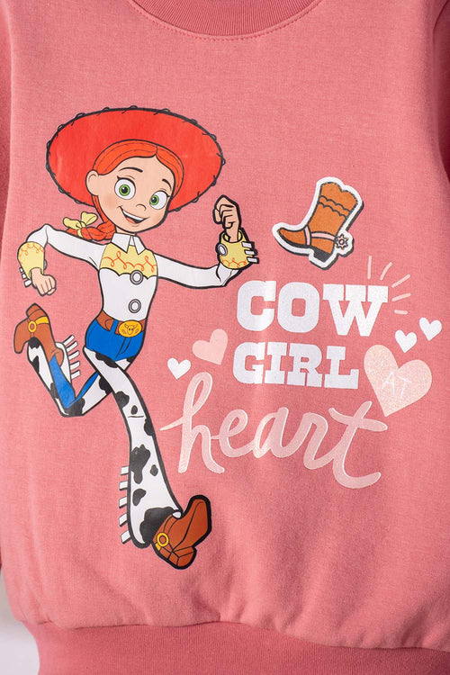 BUZO DE TOY STORY CERRADO PALO DE ROSA PARA NIÑA 3T A 6T