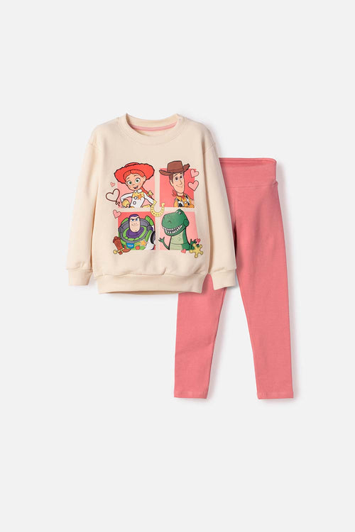 CONJUNTO DE TOY STORY CON BUZO MULTICOLOR PARA NIÑA 3T A 6T