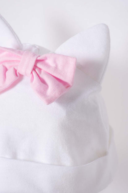 BODY DE LA GATA MARIE CON GORRO BLANCO PARA BEBÉ NIÑA
