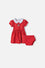 VESTIDO DE MINNIE MOUSE CON CUELLO ROJO PARA BEBÉ NIÑA