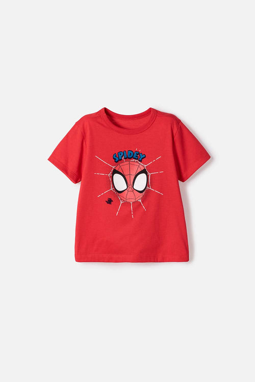 CAMISETA DE SPIDEY MANGA CORTA ROJO PARA NIÑO
