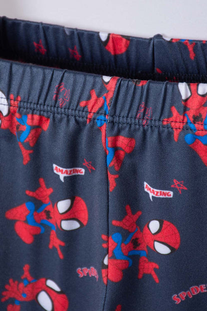 PIJAMA DE SPIDEY PANTALÓN LARGO BLANCO Y AZUL PARA NIÑO 2T A 6T